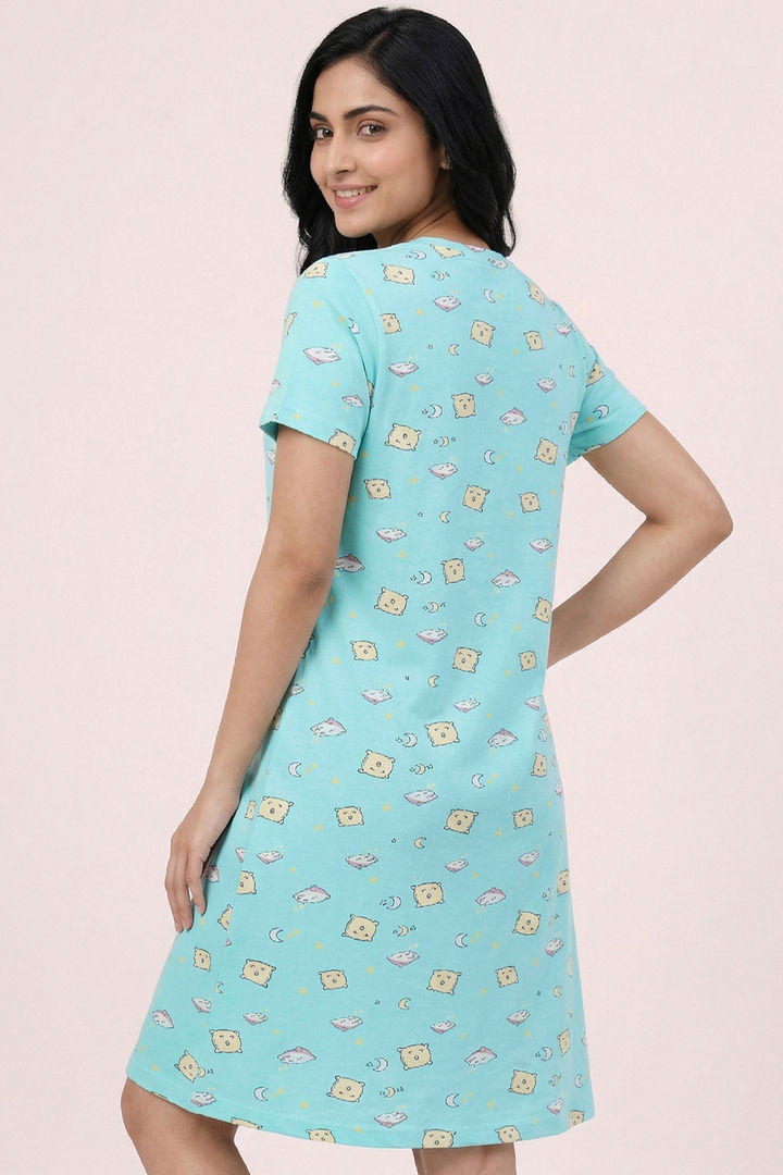 Zivame Knit Cotton Knee Length Nightdress - Island Paradise — image 3